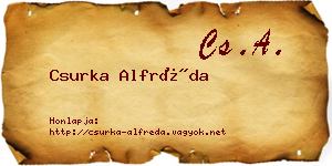 Csurka Alfréda névjegykártya